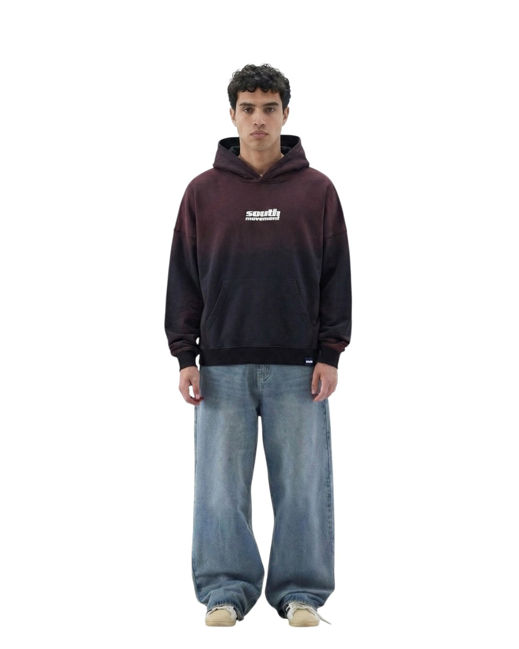 SouthMovement — Shadow Fade Hoodie (Burgundy Black)