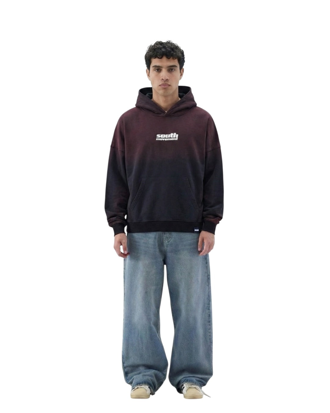 SouthMovement — Shadow Fade Hoodie (Burgundy Black)
