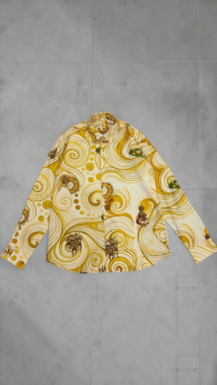 Kerala Heritage Swirl Rayon Shirt