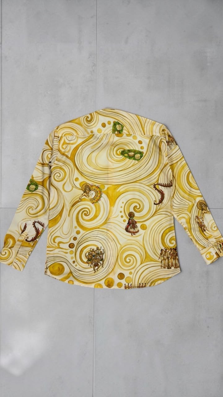 Kerala Heritage Swirl Rayon Shirt